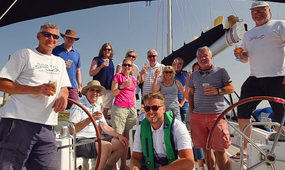 Sailing Spook at East Cowes marina 