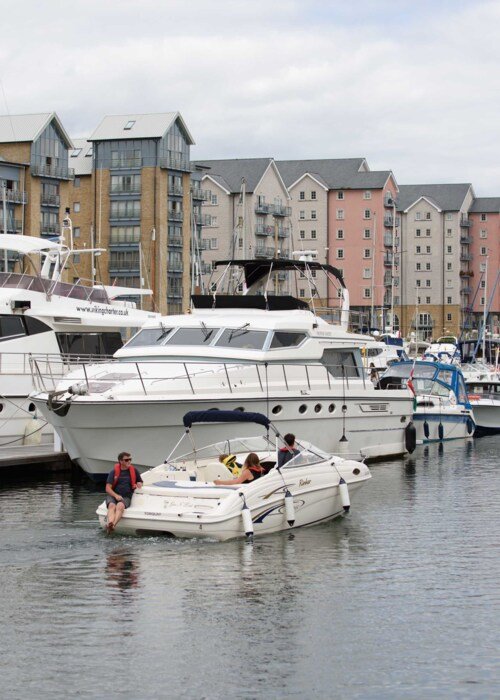 Boats from the fairway at Portishead marina 