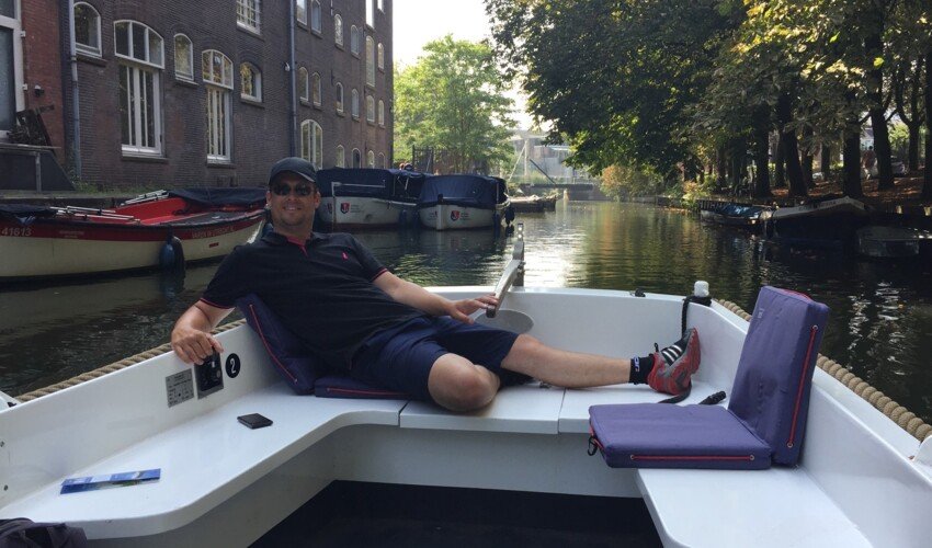 Eddy Young chilling on the canals 