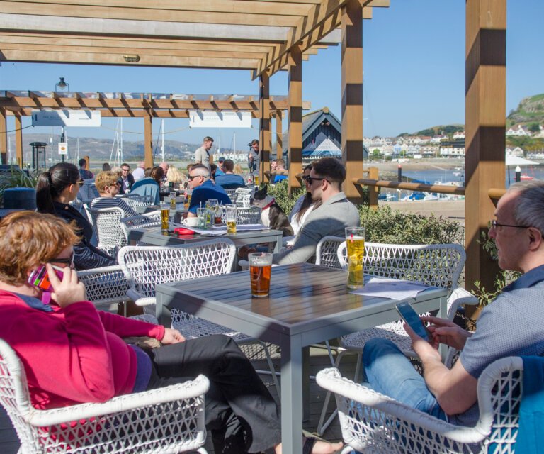 Eating out at Conwy Marina 