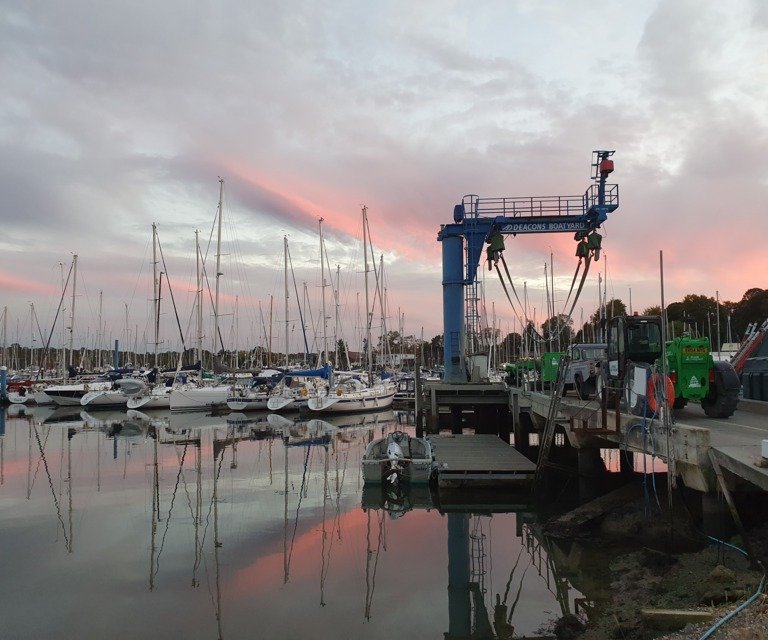 pink sky crane shot autumn 