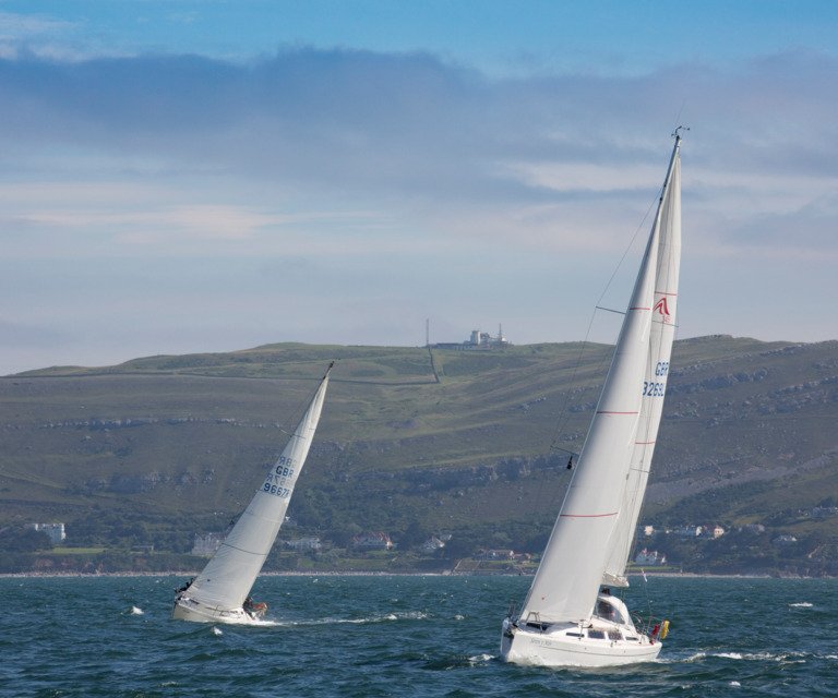 Yachts racing at Conwy Marina 