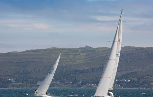 Yachts racing at Conwy Marina 