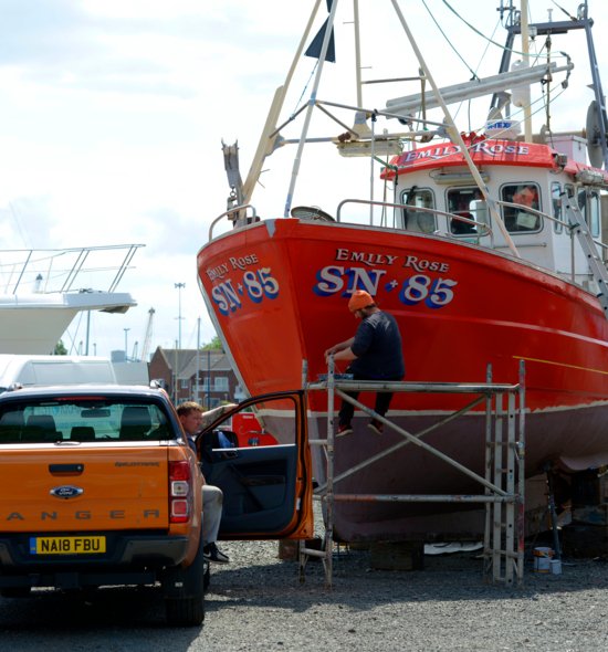 Storage ashore at Royal Quays