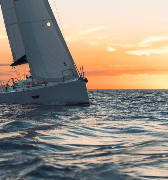 Sunset sailing at Portland marina 