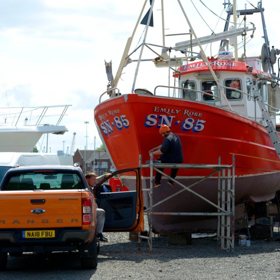 Storage ashore at Royal Quays