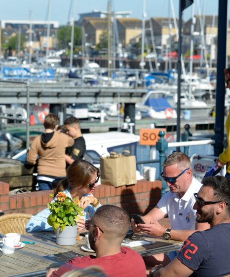 Eating out at Penarth Marina 