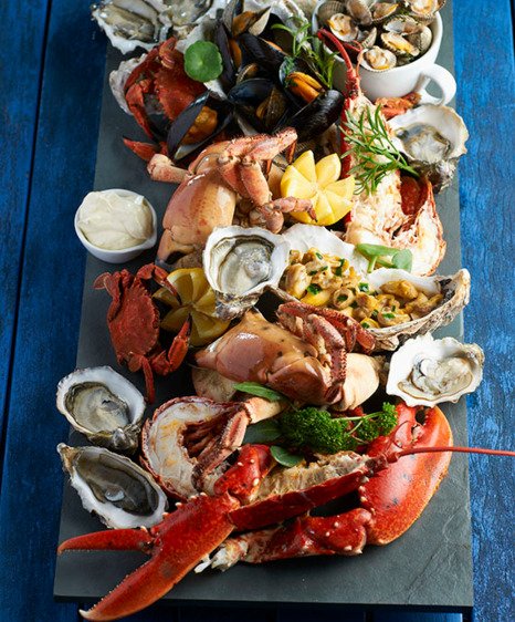 Gourmet seafood platter at the Crab House Café 